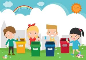 copii care ajuta la reciclare